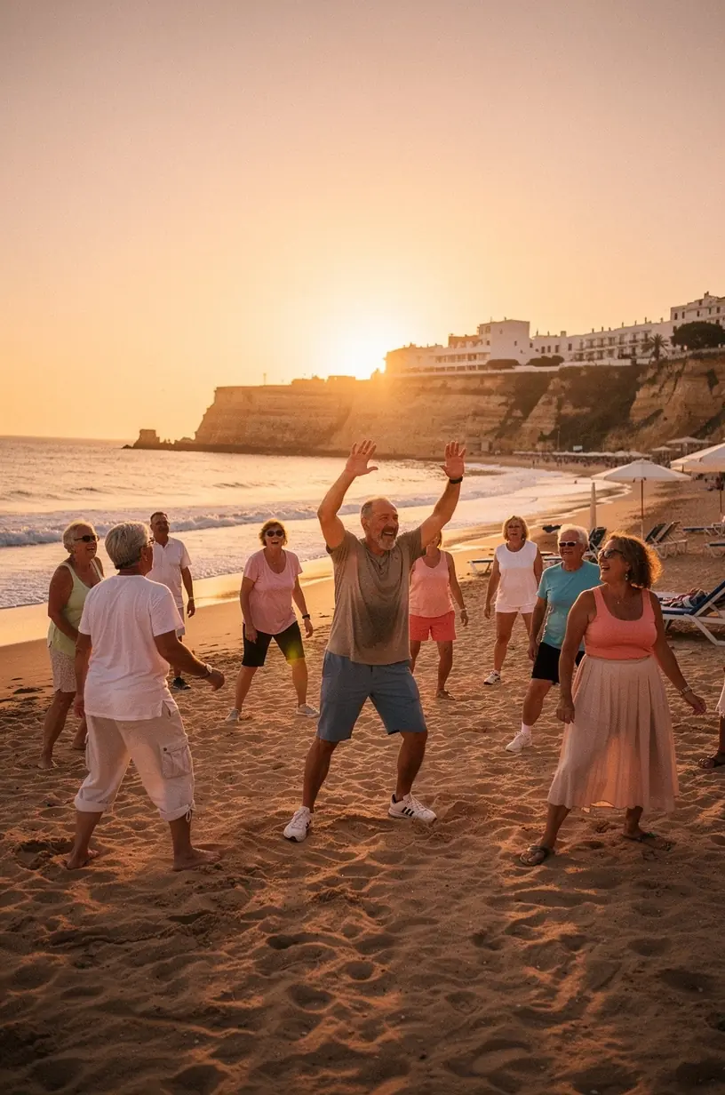 Diverse dancers engaging in social connection through movement.